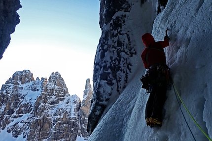 Cima Tosa, Brenta Dolomites, Pazzione Primavernale, Emanuele Andreozzi, Matteo Faletti, Santiago Padrós - Pazzione Primavernale on Cima Tosa in the Brenta Dolomites first ascended by Emanuele Andreozzi, Matteo Faletti, Santiago Padrós