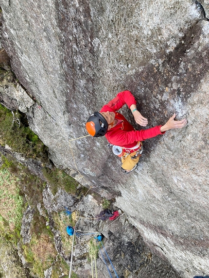 Steve McClure - Steve McClure making a flash ascent of Impact Day E8 6c at Pavey Ark in the Lake District, England