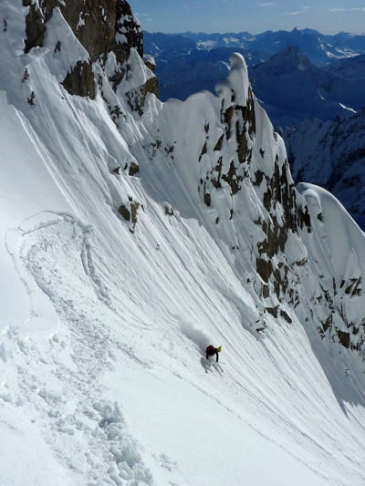 Davide Capozzi - Sci ripido - Tour Ronde - Cresta Est - Couloir Cache'