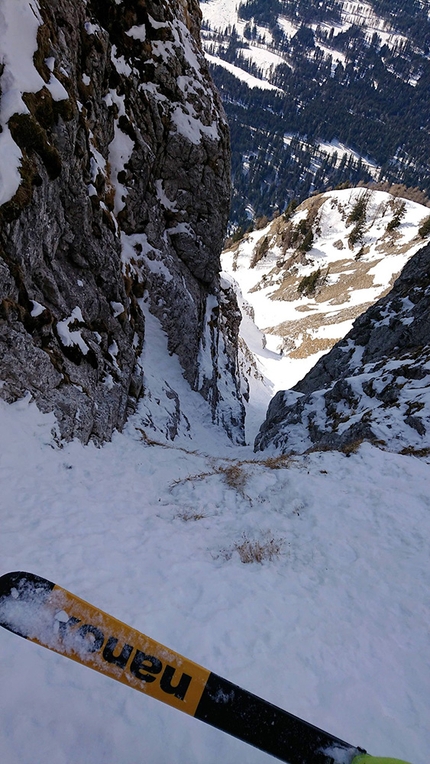 Cima del Tovo, Dolomiti di Brenta, Luca Dallavalle - Le discese di Luca Dallavalle da Cima del Tovo, Dolomiti di Brenta il 13/03/2021