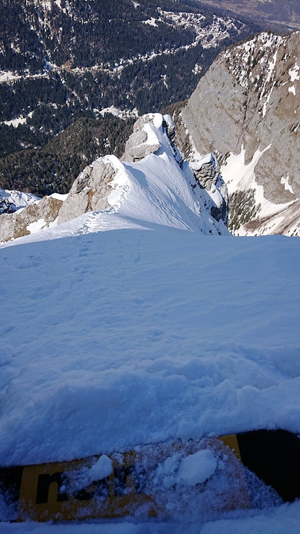 Cima del Tovo, Dolomiti di Brenta, Luca Dallavalle - Le discese di Luca Dallavalle da Cima del Tovo, Dolomiti di Brenta il 13/03/2021