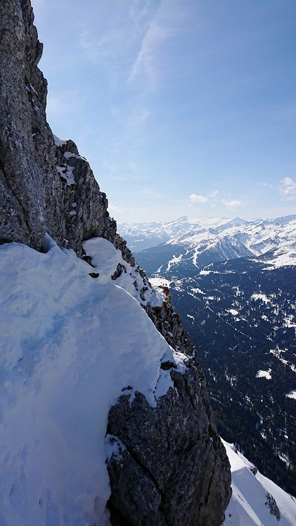 Cima del Tovo, Dolomiti di Brenta, Luca Dallavalle - Le discese di Luca Dallavalle da Cima del Tovo, Dolomiti di Brenta il 13/03/2021