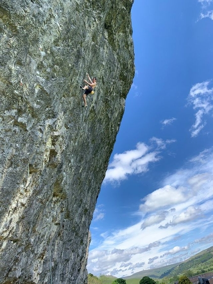 Will Bosi, Northern Lights, Kilnsey, England - Will Bosi repeating Northern Lights 9a at Kilnsey, England