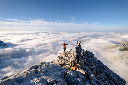 Siebe Vanhee, Orbayu, Naranjo de Bulnes, Spain - Siebe Vanhee climbing Orbayu on Naranjo de Bulnes, Picos de Europa, Spain, July 2020