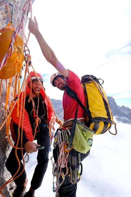 Siebe Vanhee, Orbayu, Naranjo de Bulnes, Spain - Siebe Vanhee climbing Orbayu on Naranjo de Bulnes, Picos de Europa, Spain, July 2020