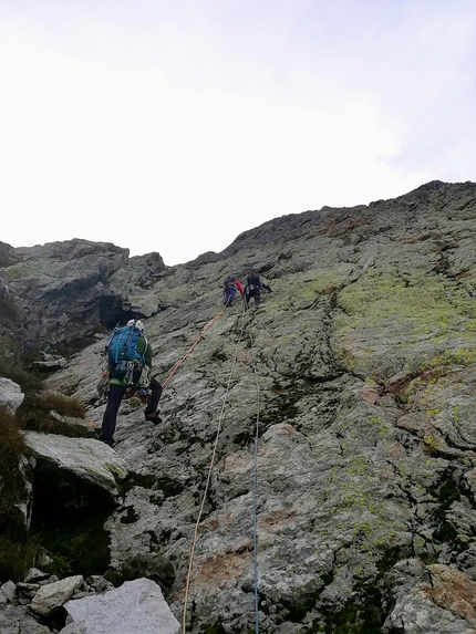 Corno Stella, Alpi Orobie Bergamasche, Marco Serafini - Corno Stella: attacco della via Granitica Stellare