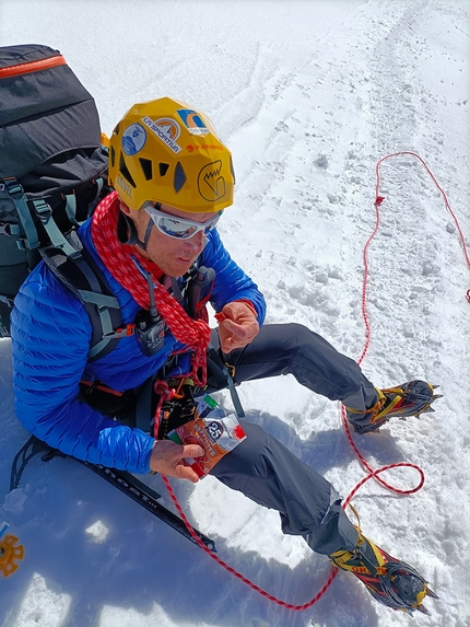 Traversata del Monte Rosa, Andrea Lanfri, Massimo Coda - Andrea Lanfri e Massimo Coda durante la traversata del Monte Rosa