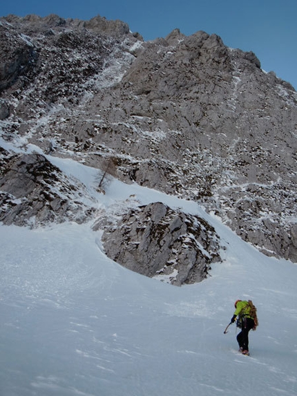 Cugi's Corner, Cimon di Palantina NW Face - Towrds the NW Face Cimon di Palantina, Dolomites