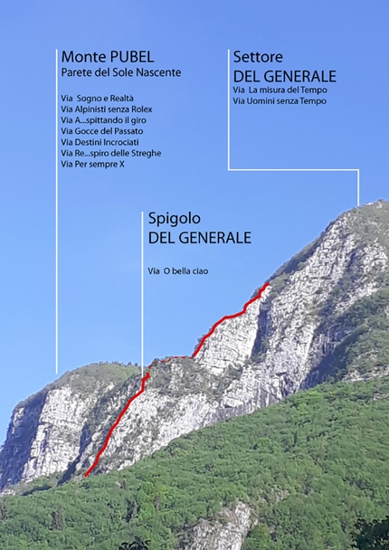 O Bella Ciao, la nuova via d'arrampicata sul Monte Pubel in Valsugana