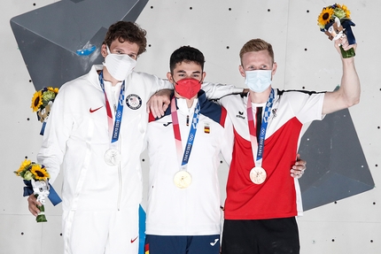 Tokyo 2020 - Nathaniel Coleman, Alberto Ginés López, Jakob Schubert: the podium of the men's Combined event at Tokyo 2020;