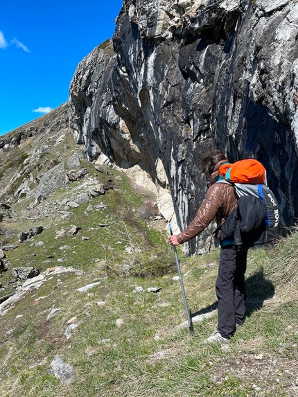 Val Sapin, Courmayeur, Valle d’Aosta - Alberto Gnerro at the historic crag La città di Uruk in Val Sapin in Valle d’Aosta