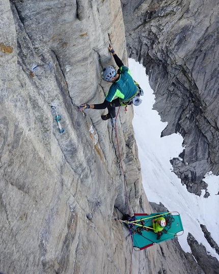 Greenland, Siren Tower, Matteo Della Bordella, Silvan Schüpbach, Symon Welfringer - Greenland Siren Tower: Matteo Della Bordella establishing Forum on Siren Tower