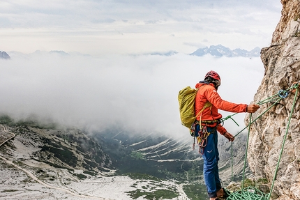 Christoph Hainz, Tre Cime di Lavaredo, Skyline, Dolomiti, Alessandro Beber - Christoph Hainz sulla sua Skyline, Tre Cime di Lavaredo, Dolomiti