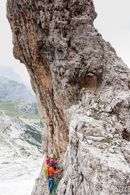 Christoph Hainz, Tre Cime di Lavaredo, Skyline, Dolomiti, Alessandro Beber - Christoph Hainz sulla sua Skyline, Tre Cime di Lavaredo, Dolomiti