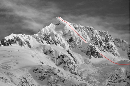 Cerro Pinuer in Valle Exploradores, Patagonia first winter ascent and ski descent