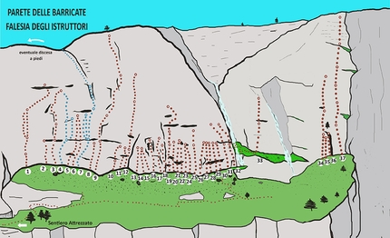 Parete delle Barricate, Valle Stura, Falesia degli Istruttori, Elio Bonfanti - Falesia degli Istruttori at Parete delle Barricate in Valle Stura