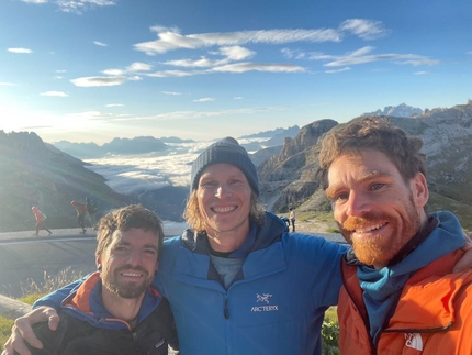 Siebe Vanhee, Project Fear, Cima Ovest di Lavaredo, Dolomites - Klaas Willems, Pete Lowe and Siebe Vanhee,  Project Fear, Cima Ovest di Lavaredo, Dolomites