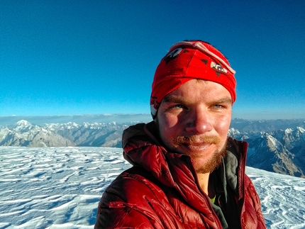 James Price, Pakistan, Karakoram  - James Price on the summit of Passu Sar North