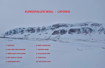 Cascate di ghiaccio in Lapponia, Svezia,  Rafa Vadillo - Lapponia, Svezia: 