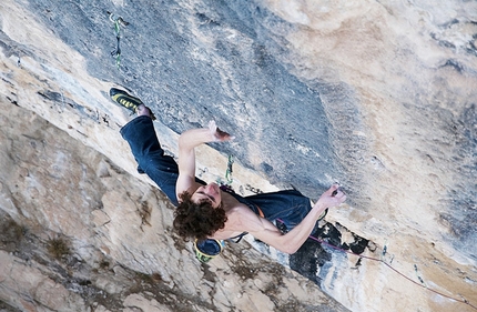 Adam Ondra - Adam Ondra making the first ascent of Chaxi Raxi 9b, Oliana, Spain