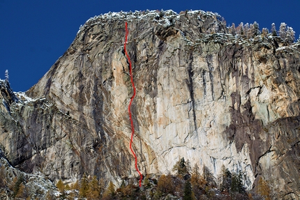 Lotta Continua, Precipizio di Strem, Val Bodengo, Simone Manzi, Maximiliano Piazza, Matteo De Zaiacomo - Il tracciato di Lotta Continua al Precipizio di Strem in Val Bodengo