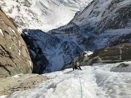 Cascata Major, Monte Bianco, Francesco Civra Dano, Giuseppe Vidoni  - Sul muro centrale della Cascata Major sulla est del Monte Bianco