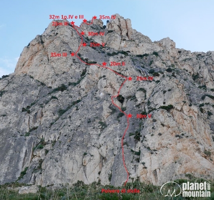 Monte Cofano, Sicilia, Via Polvere di Stelle, Marco Puleo - Via Polvere di Stelle al Monte Cofano in Sicilia (Nicola Binelli, Giuseppe Gallo, Linda Grossi, Marco Puleo)