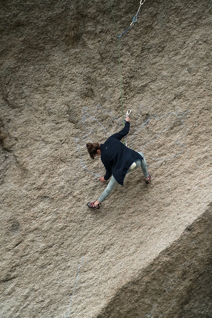 Valle dell'Orco, Valle Orco Climbing Festival - L'intervento artistico di Herbarium Life ha fatto germogliare tre specie endemiche sotto forma di un'illustrazione a gessetti sul famoso masso del Sergent di 29 dots durante il Valle Orco Climbing Festival 2021