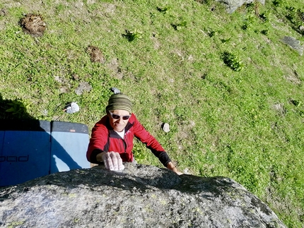 Ponte Murato, Valle Ellero, Giovanni Massari - Giovanni Massari climbing at Ponte Murato in Valle Ellero