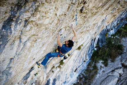 Silvio Reffo frees his Musa, a new 9a at Covolo, Italy