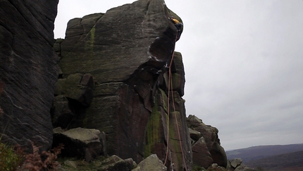 Siebe Vanhee, gritstone UK - Siebe Vanhee sul E9 Parthian Shot di John Dunne a Burbage South