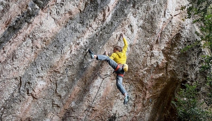 Alex Megos, Siurana, Spain - Alexander Megos making the first repeat of Furia De Jabali 9b at Siurana in Spain, November 2021