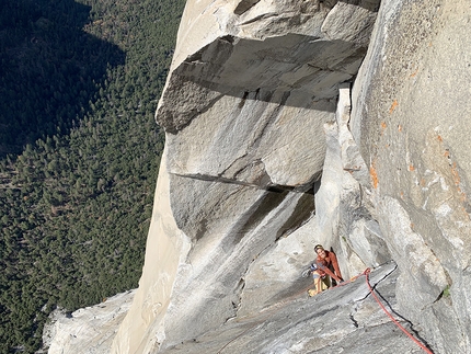 The Nose, El Capitan, Yosemite, Stefano Ragazzo, Silvia Loreggian - Silvia Loreggian sugli ultimi tiri di The Nose, El Capitan, Yosemite