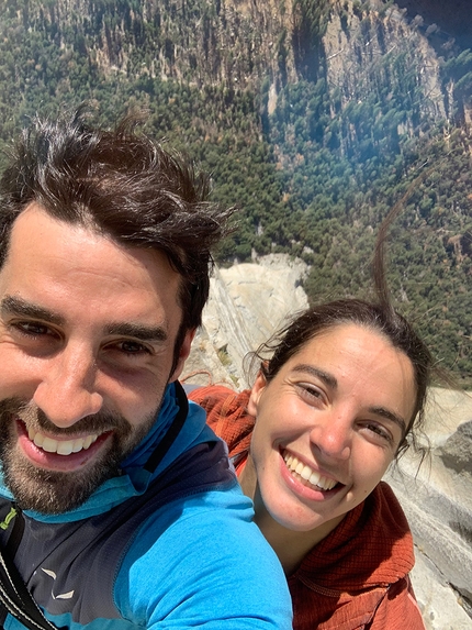 The Nose, El Capitan, Yosemite, Stefano Ragazzo, Silvia Loreggian - Stefano Ragazzo e Silvia Loreggian ormai felici sugli ultimissimi tiri di The Nose, El Capitan, Yosemite