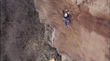 Franco Cookson, Immortal, Maiden's Bluff, UK - Franco Cookson making the first ascent of Immortal E11 7b at Maiden's Bluff, UK