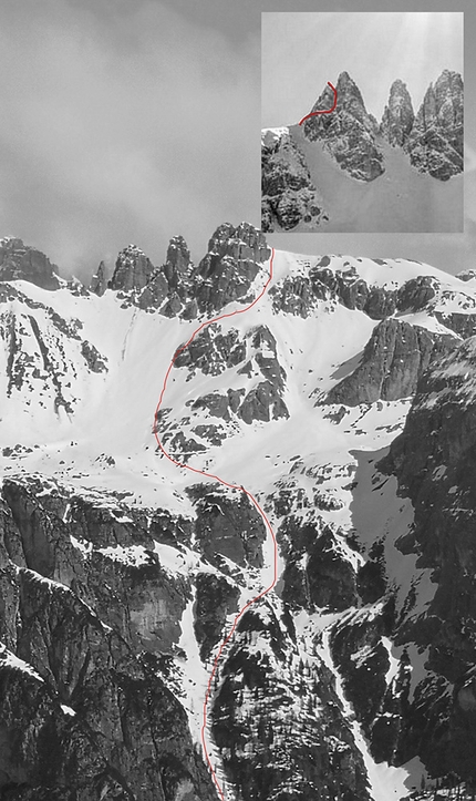 Dolomite extreme skiing, Francesco Vascellari - Croda dei Piani 2602m, Parete Nord, Dolomiti di Sesto (Francesco Vascellari, 04/03/2021)