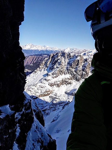 Pizzo Trona, Val Gerola, Cristian Candiotto - Cristian Candiotto durante la prima salita di Via Benvenuta Amélie sul Pizzo Trona in Val Gerola il 11/01/2022