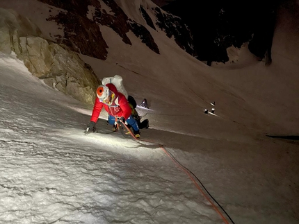 Cerro Torre, Patagonia, Roger Schäli, Mario Heller, Pablo Pontoriero - Cerro Torre, Patagonia: Roger Schäli climbing the West Face Ragni Route