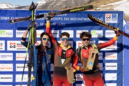 Campionati Europei di Scialpinismo 2022 Boí Taüll, Vall de Boí, Spagna - 2. Nicolò Ernesto Canclini (ITA) 1. Oriol Cardona Coll (ESP) 3. Iñigo Martinez de Albornoz (ESP), Campionati Europei di Scialpinismo 2022: Sprint