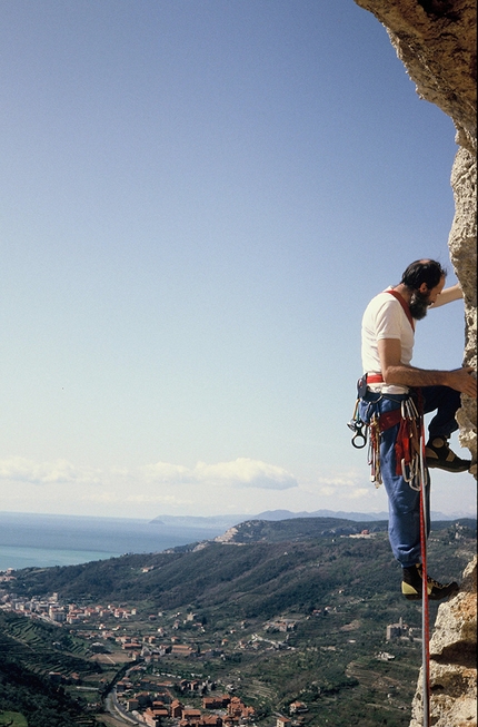 Gianni Calcagno - Gianni Calcagno in arrampicata a Rocca di Corno, Finale