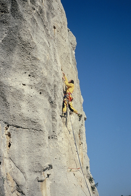 Gianni Calcagno - Gianni Calcagno in arrampicata a Rocca di Corno, Finale