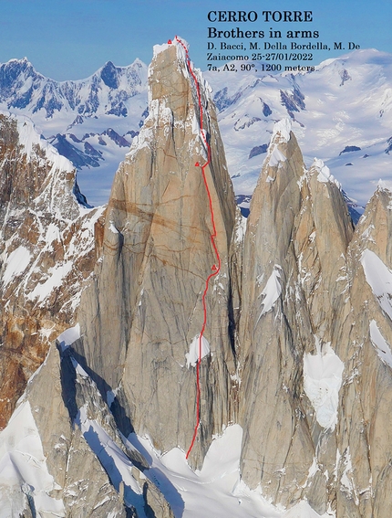 Cerro Torre, Patagonia, Brothers in Arms, David Bacci, Matteo Della Bordella, Matteo De Zaiacomo - Brothers in Arms al Cerro Torre in Patagonia (David Bacci, Matteo Della Bordella, Matteo De Zaiacomo 25-27/01/2022)