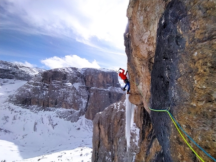 Der Name der Rose climbed in Val Lasties, Dolomites