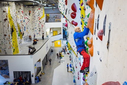 Marcel Remy - 99-year-old Swiss alpinist Marcel Remy climbing at Villeneuve in Switzerland.