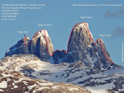 Grupo La Paz, Patagonia, Cile, Antar Machado, Sebastian Pelletti, Hernán Rodriguez - Grupo La Paz, Patagonia, Chile and the skyline route of Ayayema ​​Wesqar, climbed by Antar Machado, Sebastian Pelletti and Hernán Rodriguez 21-23/02/2022