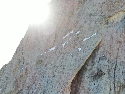 Simon Gietl makes winter solo of Hruschka on Peitlerkofel, Dolomites