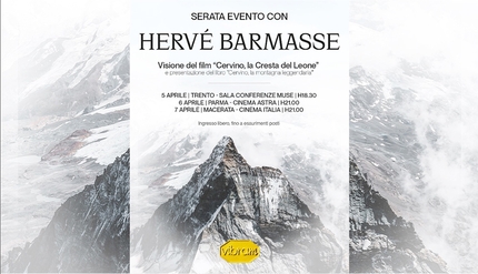Hervé Barmasse a Trento, Parma e Macerata per presentare il Cervino