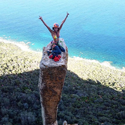 Sara Leoni - Sara Leoni on the summit of Dillosauro in Sardinia