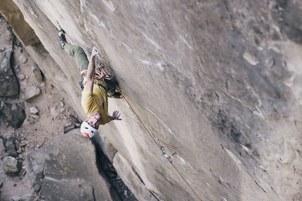 Symon Welfringer, Le Voyage, Annot, France - Symon Welfringer climbing Le Voyage at Annot in France