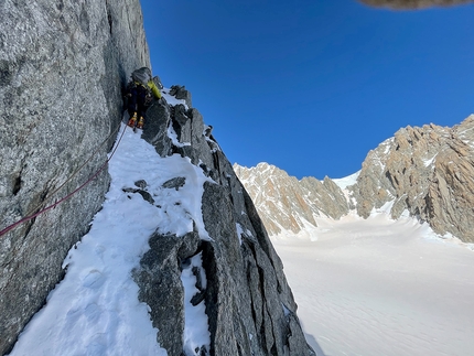 Goulotte Desperados climbed on Tour Ronde, Mont Blanc, by Niccolò Bruni, Gianluca Marra